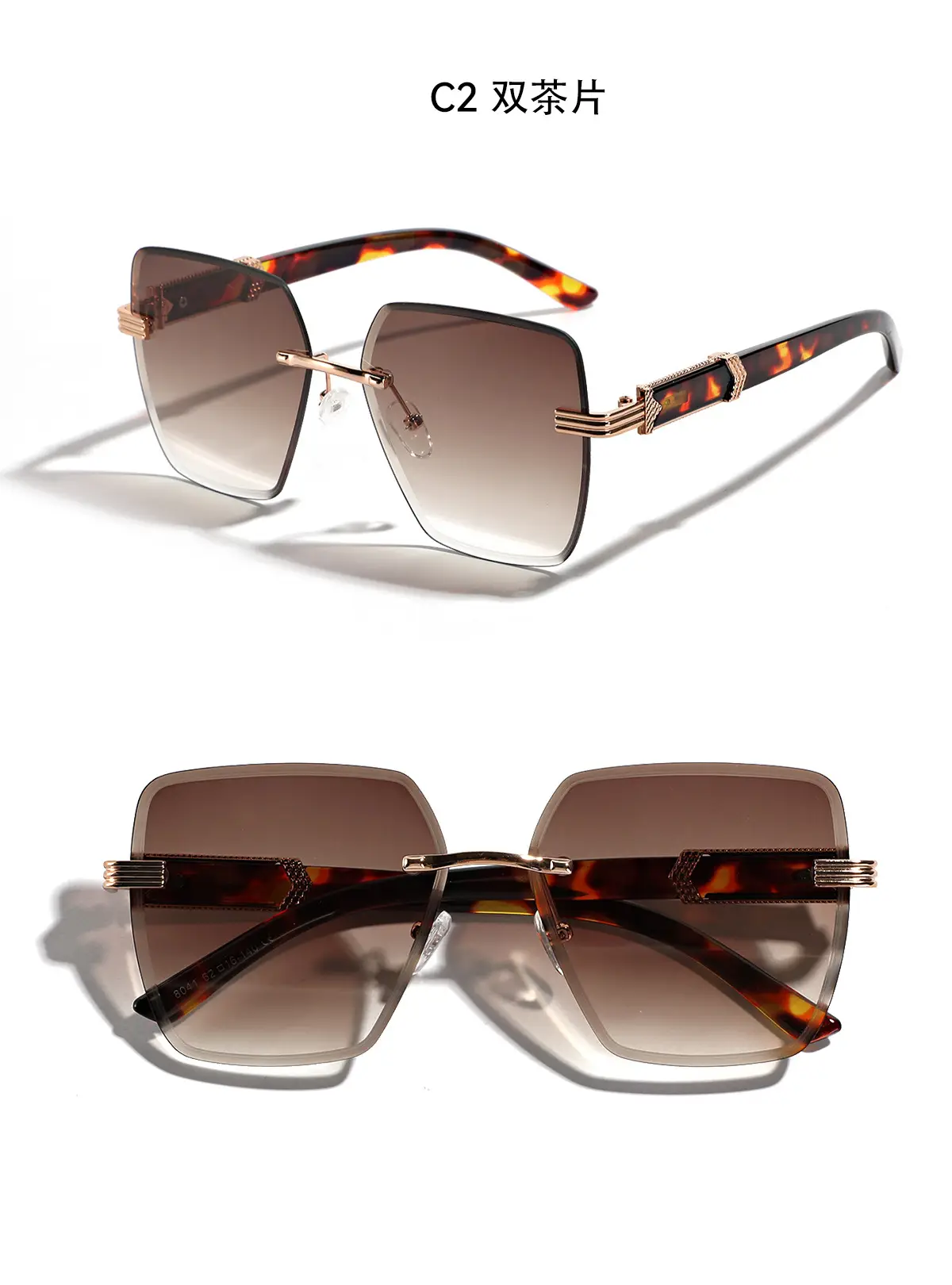 Men's Square Frame Semi-Metal Crossbody Sunglasses β feature 8