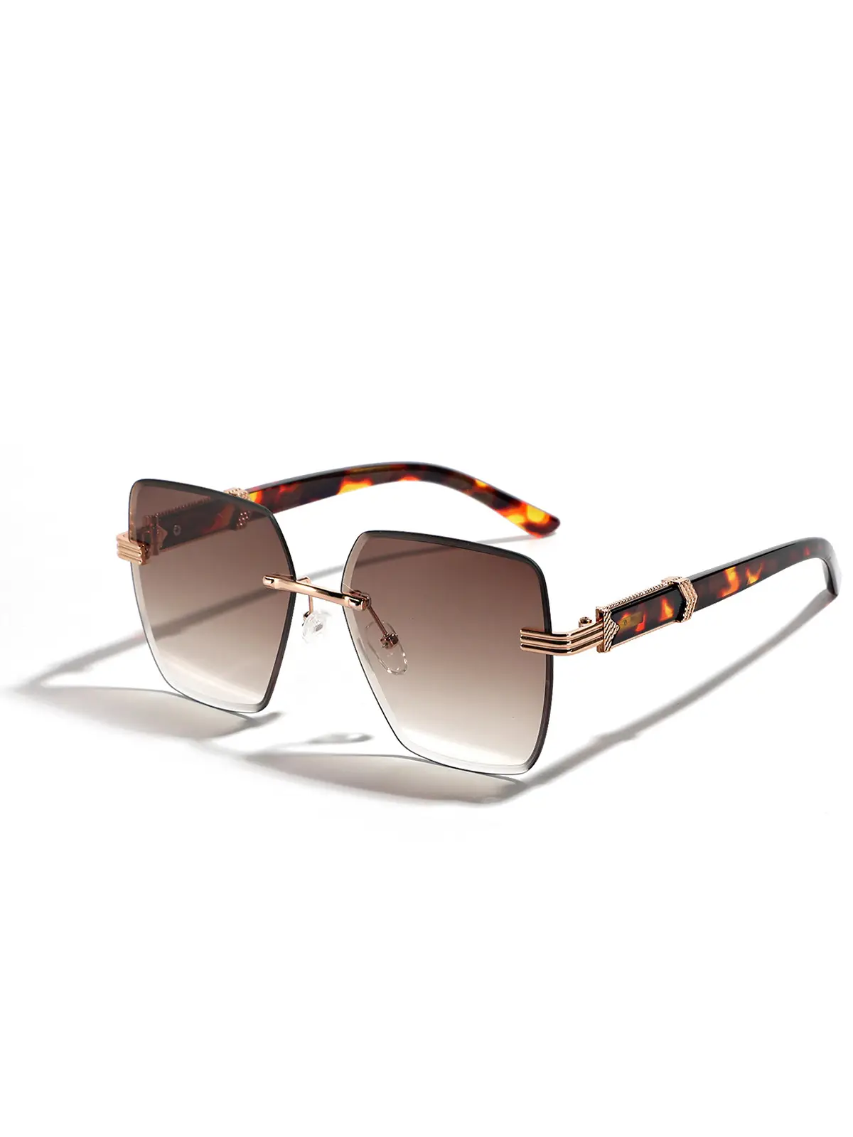 Men's Square Frame Semi-Metal Crossbody Sunglasses - Image 2
