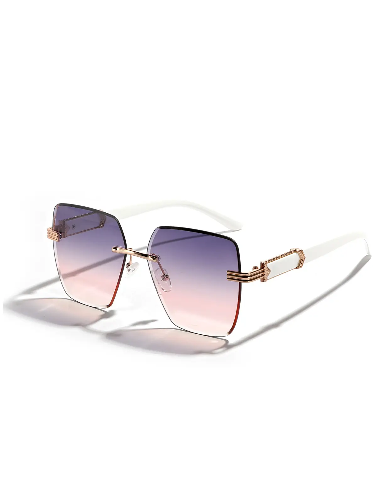 Men's Square Frame Semi-Metal Crossbody Sunglasses - Image 5