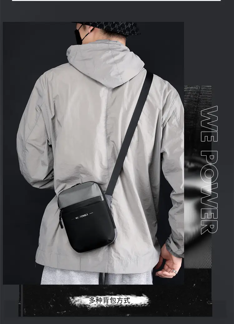 WEPOWER Black Men's Shoulder Bag Business Casual Messenger — feature 10