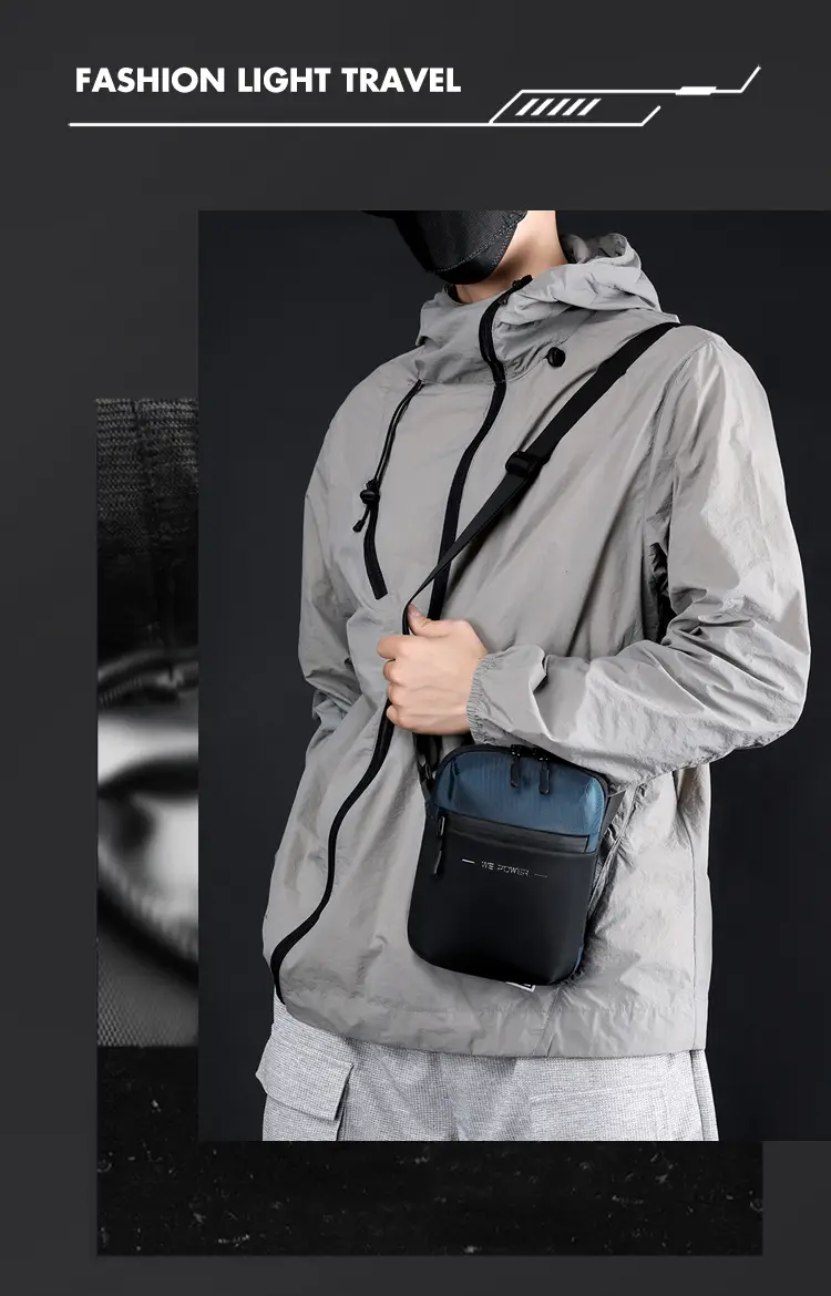 WEPOWER Black Men's Shoulder Bag Business Casual Messenger — feature 13