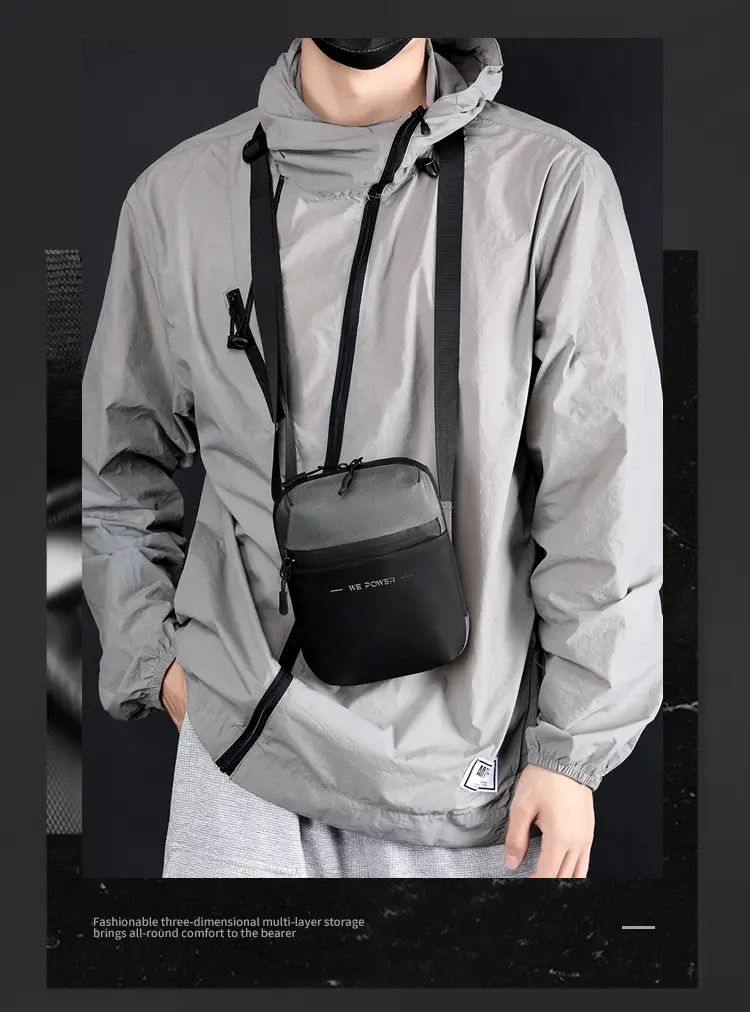 WEPOWER Black Men's Shoulder Bag Business Casual Messenger — feature 16