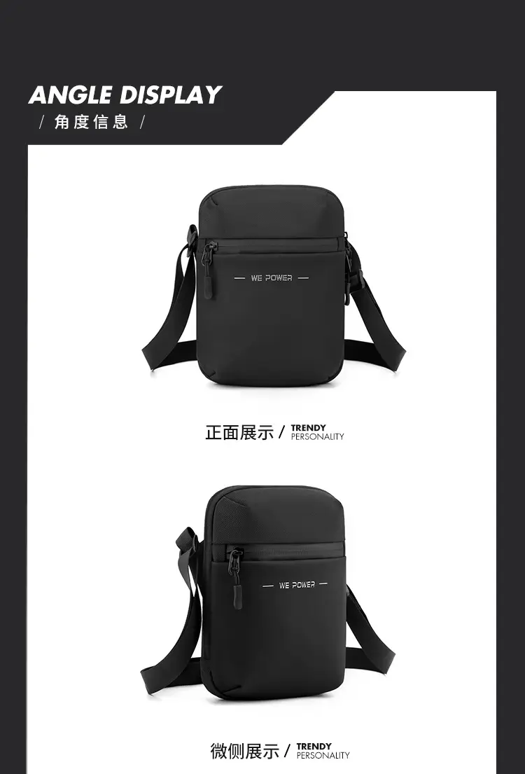 WEPOWER Black Men's Shoulder Bag Business Casual Messenger — feature 18