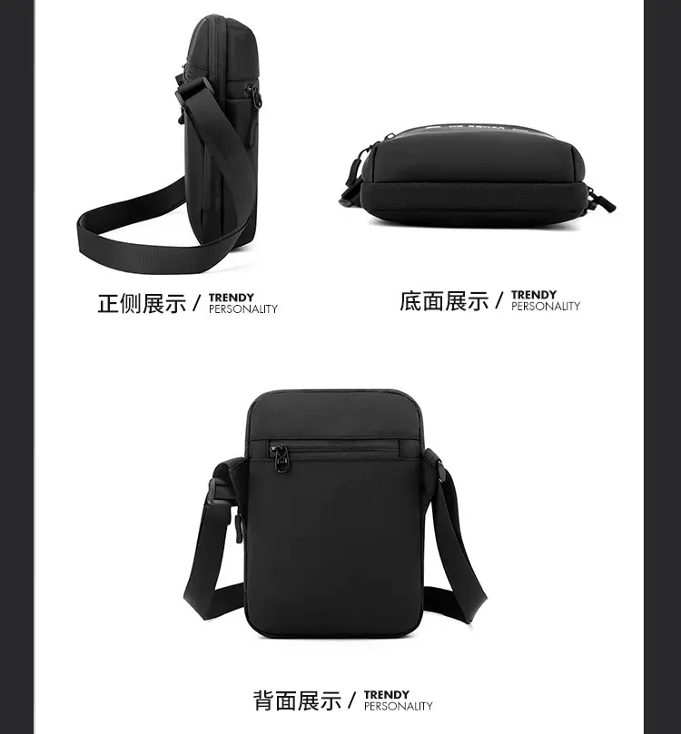 WEPOWER Black Men's Shoulder Bag Business Casual Messenger — feature 19