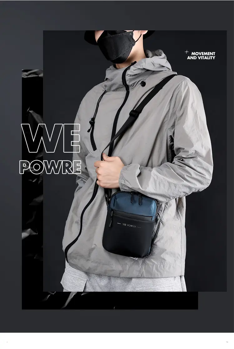 WEPOWER Black Men's Shoulder Bag Business Casual Messenger — feature 3