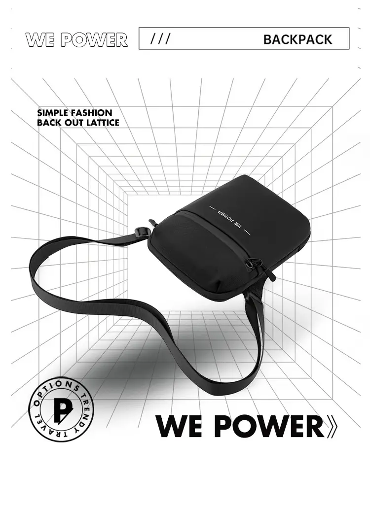 WEPOWER Black Men's Shoulder Bag Business Casual Messenger — feature 4
