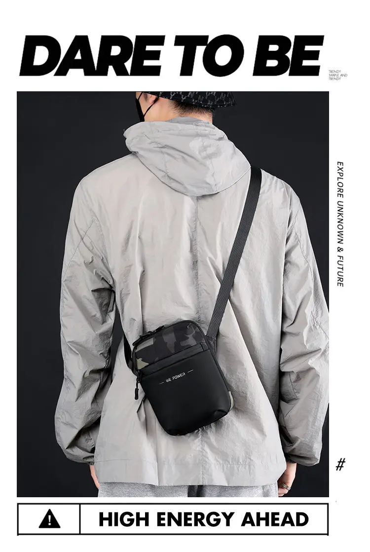 WEPOWER Black Men's Shoulder Bag Business Casual Messenger — feature 5