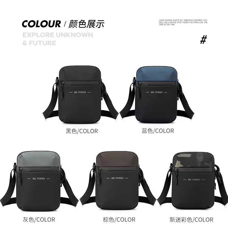 WEPOWER Black Men's Shoulder Bag Business Casual Messenger — feature 6