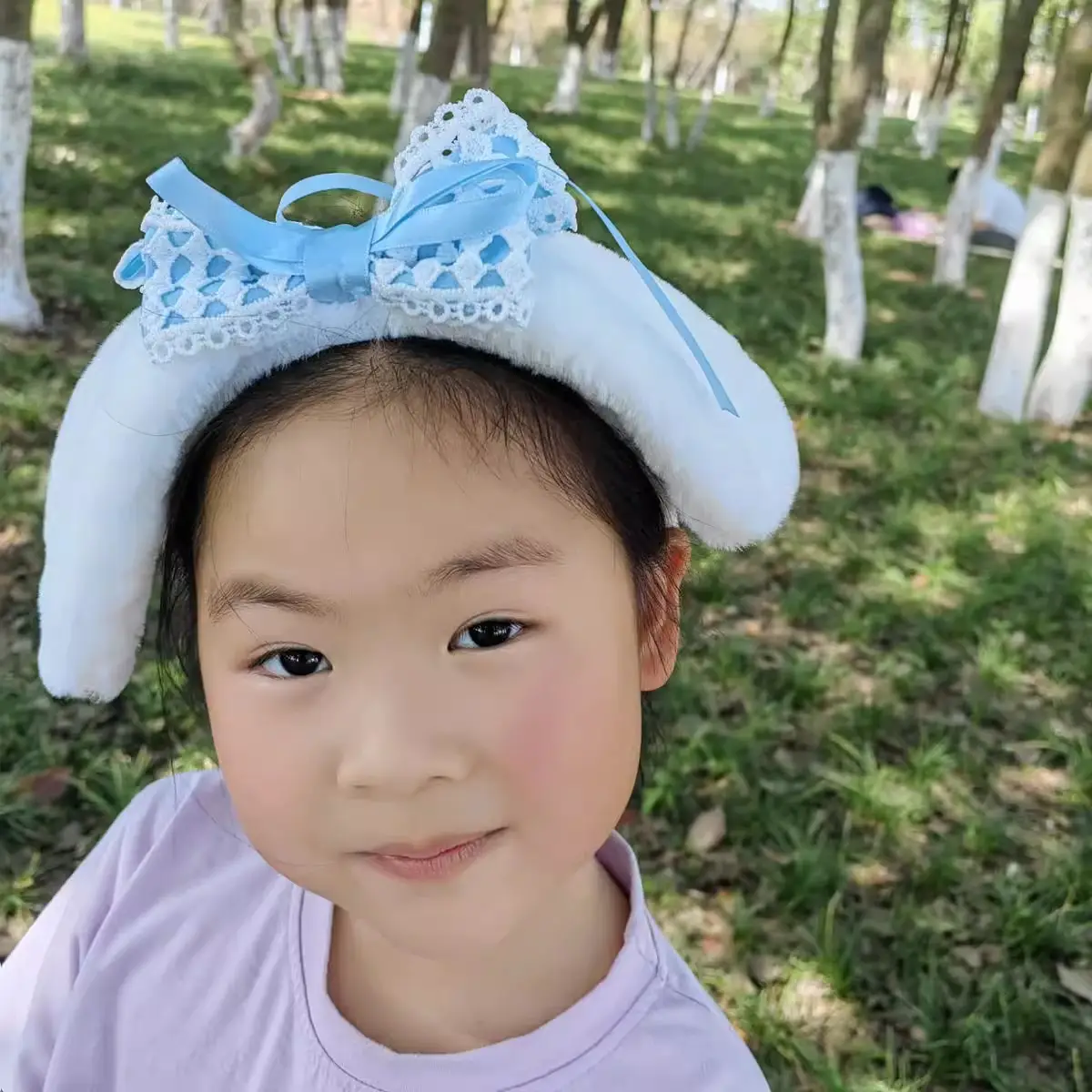 Blue Sparkly Bow Dog Headband for Girls — feature 8