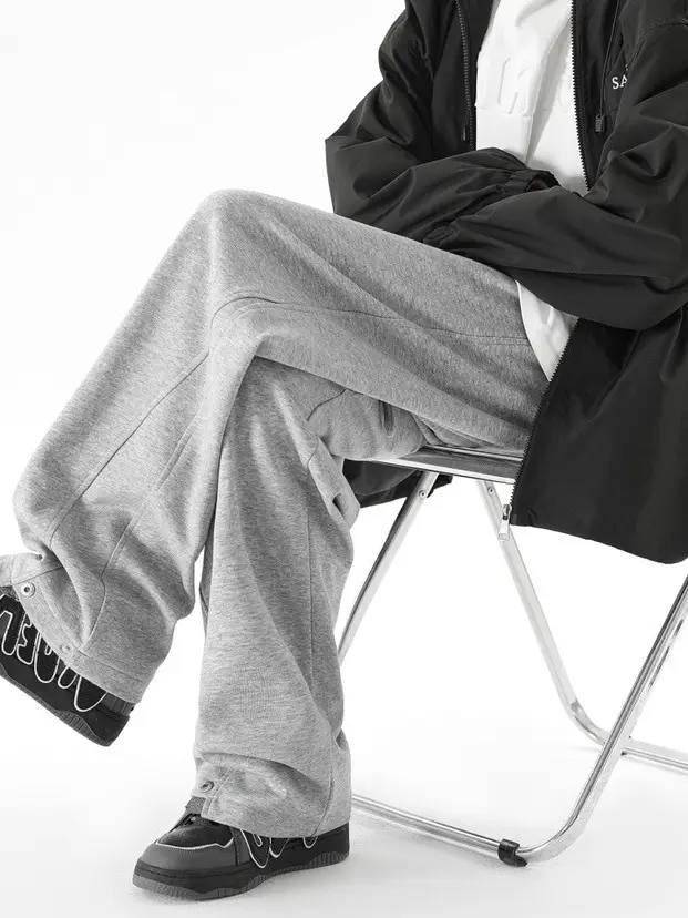 Men's 2023 Black Loose Straight Sweatpants Casual Autumn - Image 6