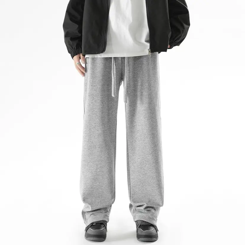 Men's 2023 Black Loose Straight Sweatpants Casual Autumn — feature 2