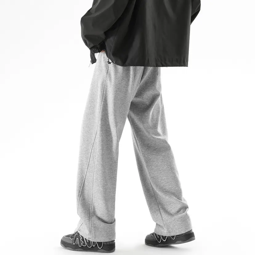 Men's 2023 Black Loose Straight Sweatpants Casual Autumn — feature 8