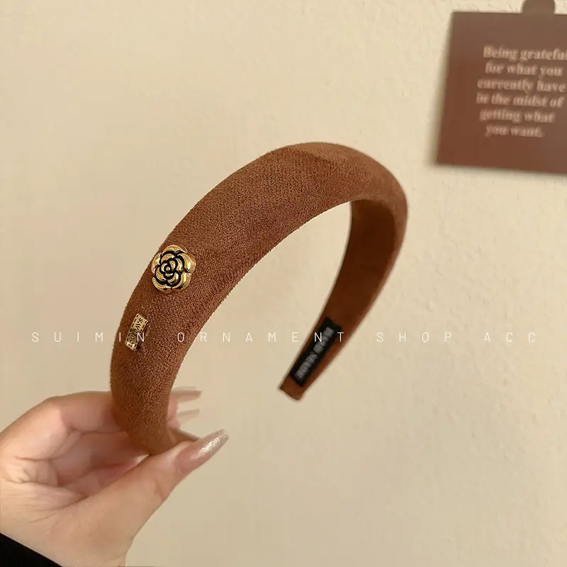 Maillard Vintage Camellia Headband Black French Style - Image 3