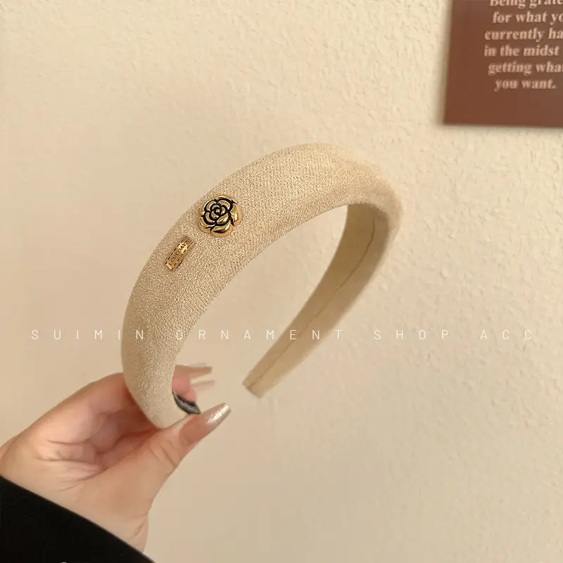 Maillard Vintage Camellia Headband Black French Style - Image 4