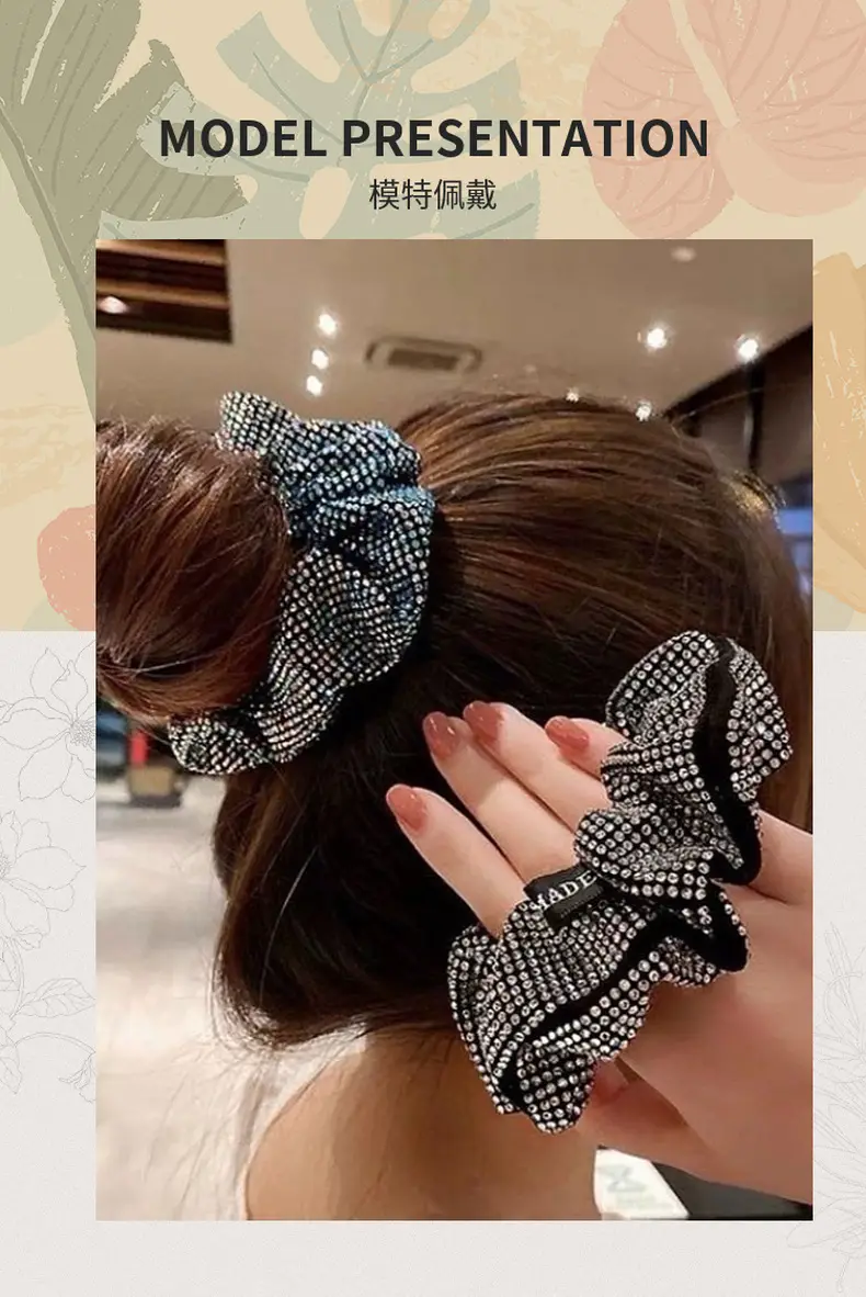 Full Diamond Hair Tie with High Elasticity Band — feature 4