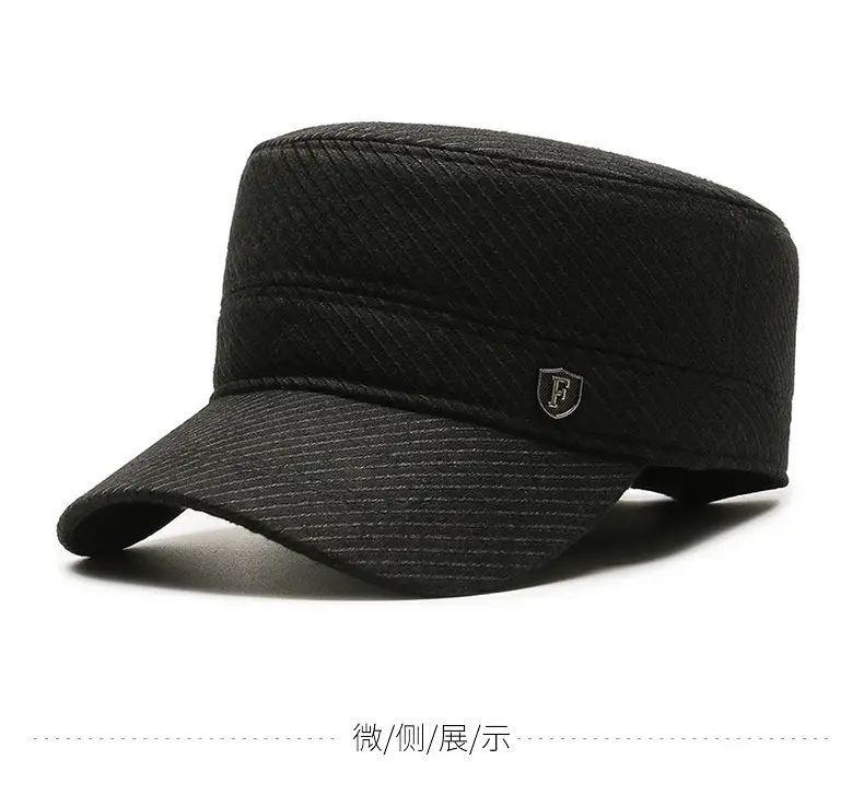 Men's Black Knitted Peak Cap Winter Warm Baseball Cap — feature 5