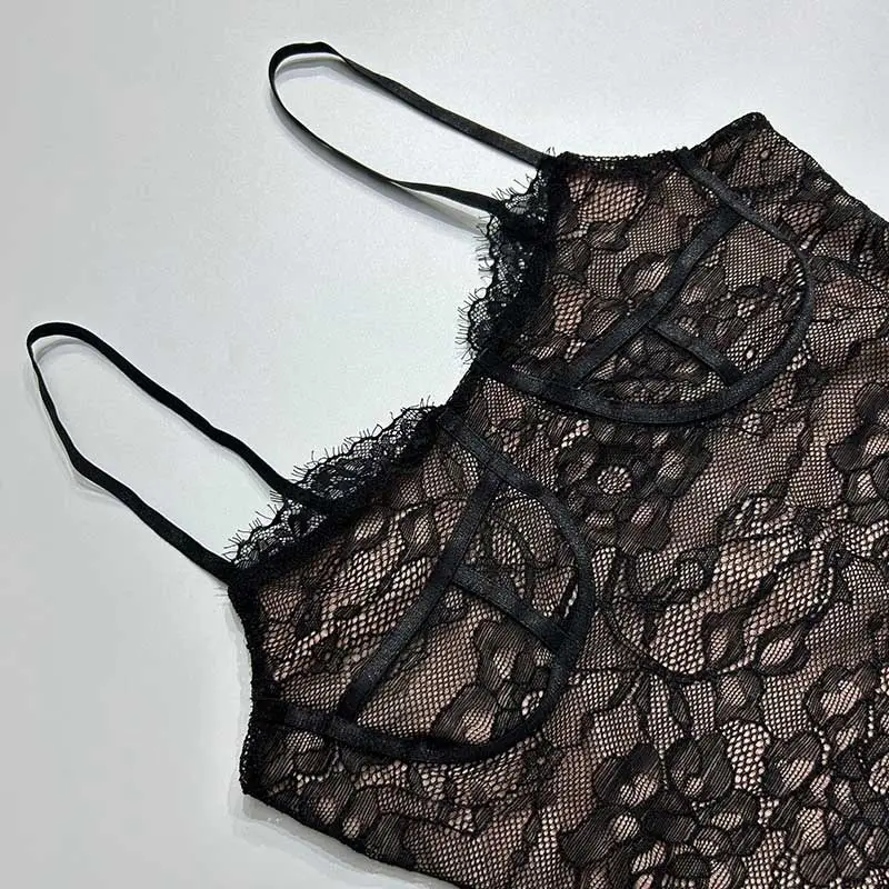 Black Lace Wind Sling Dress for Women 2023 — feature 34
