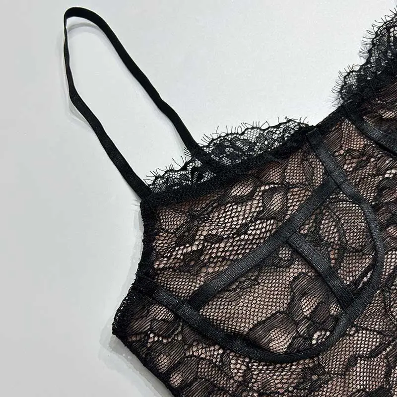 Black Lace Wind Sling Dress for Women 2023 — feature 36