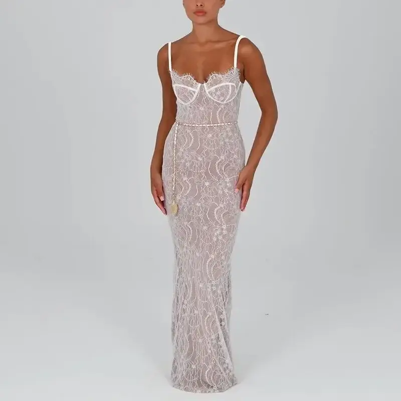 Black Lace Wind Sling Dress for Women 2023 - Image 3