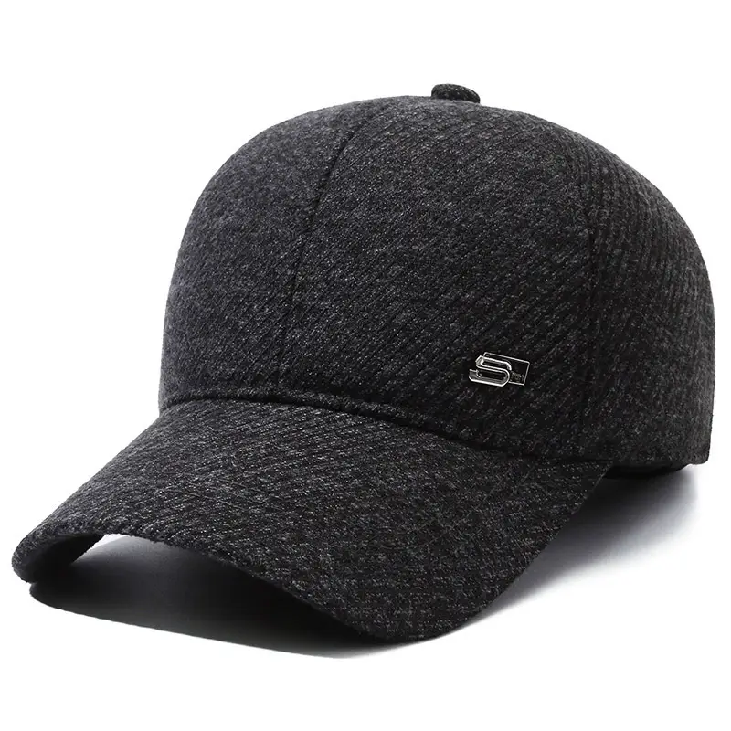 Winter Men's Grey Prada Cap with Ear Protection