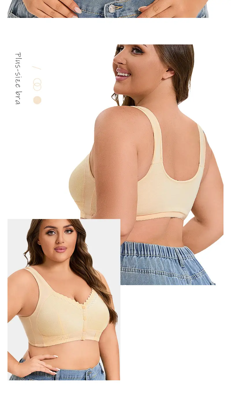 New Style Thin Cup Front-Clasp Lace Bra for Middle-Aged and Elderly Women with Large Busts, Exclusively Available on Amazon Independent Sites, Extra-Large Size Bra — feature 12