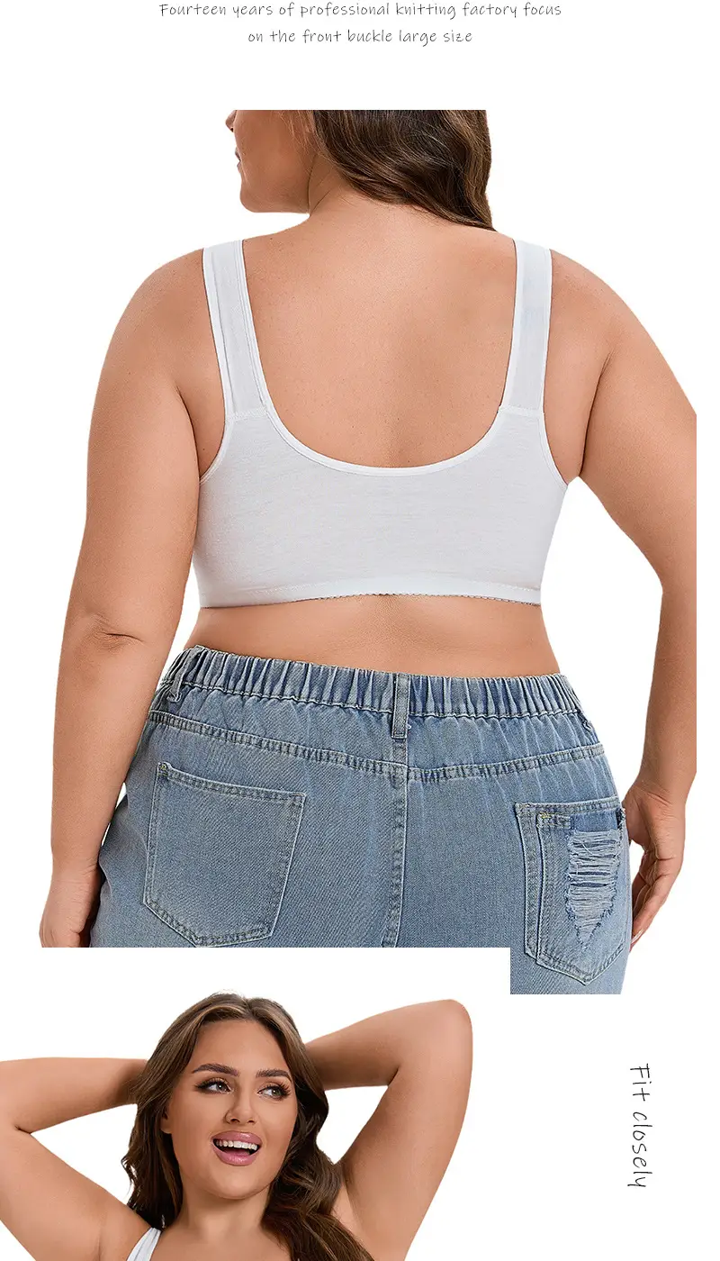 New Style Thin Cup Front-Clasp Lace Bra for Middle-Aged and Elderly Women with Large Busts, Exclusively Available on Amazon Independent Sites, Extra-Large Size Bra — feature 13