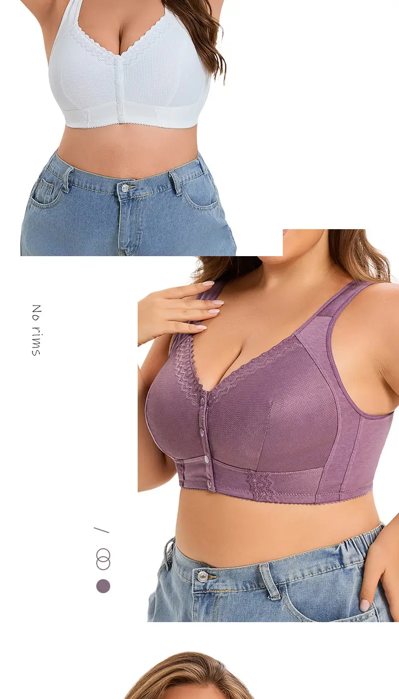 New Style Thin Cup Front-Clasp Lace Bra for Middle-Aged and Elderly Women with Large Busts, Exclusively Available on Amazon Independent Sites, Extra-Large Size Bra — feature 14
