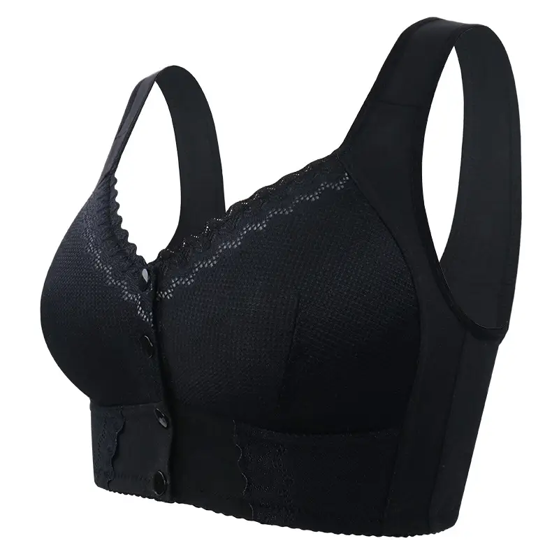 New Style Thin Cup Front-Clasp Lace Bra for Middle-Aged and Elderly Women with Large Busts, Exclusively Available on Amazon Independent Sites, Extra-Large Size Bra