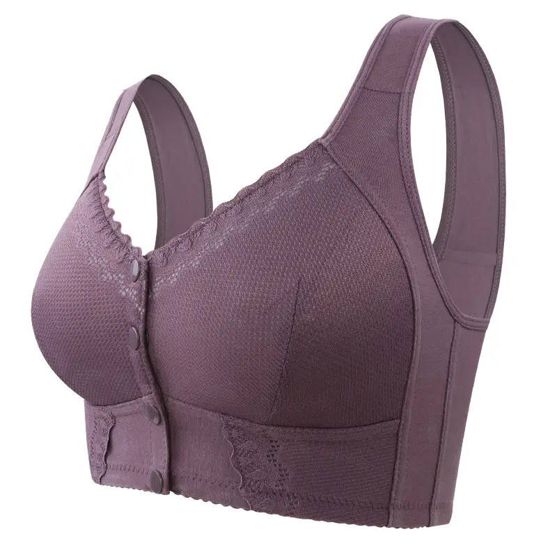 New Style Thin Cup Front-Clasp Lace Bra for Middle-Aged and Elderly Women with Large Busts, Exclusively Available on Amazon Independent Sites, Extra-Large Size Bra