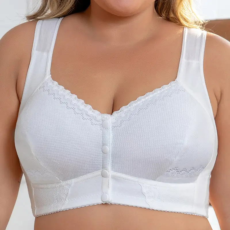 New Style Thin Cup Front-Clasp Lace Bra for Middle-Aged and Elderly Women with Large Busts, Exclusively Available on Amazon Independent Sites, Extra-Large Size Bra