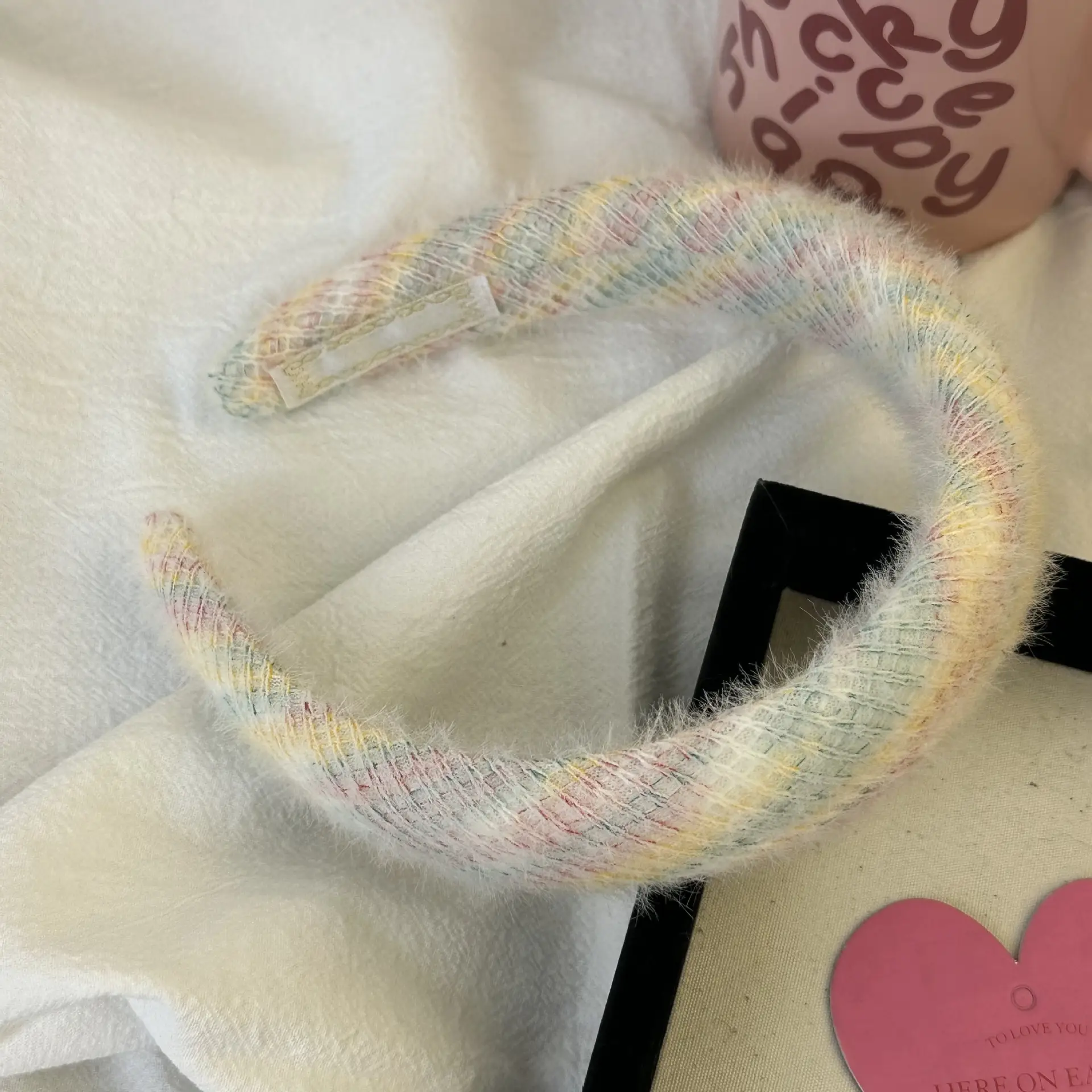 Soft Glutinous Fur Headband for Girls, Colorful, Autumn Winter, New Arrival - Image 4