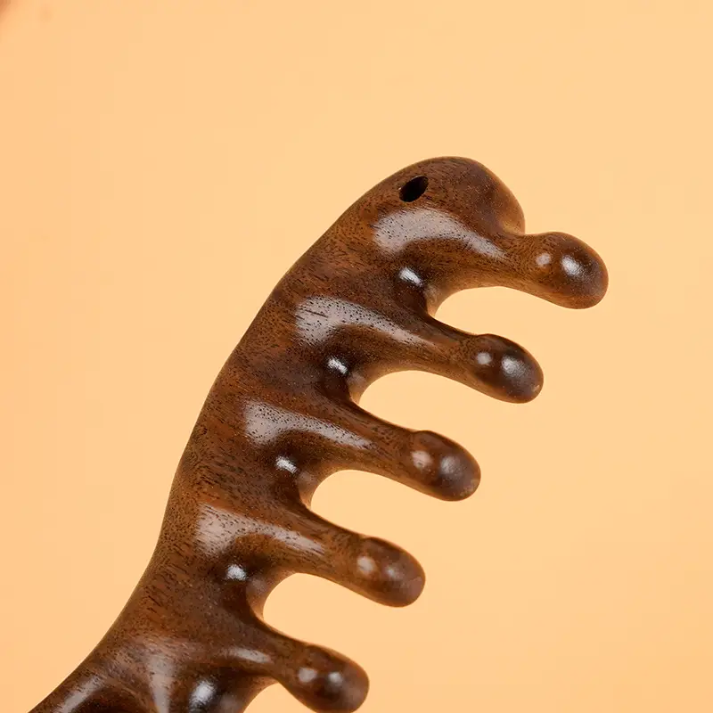 Golden Wooden Dolphin Massage Combs for Hair Care