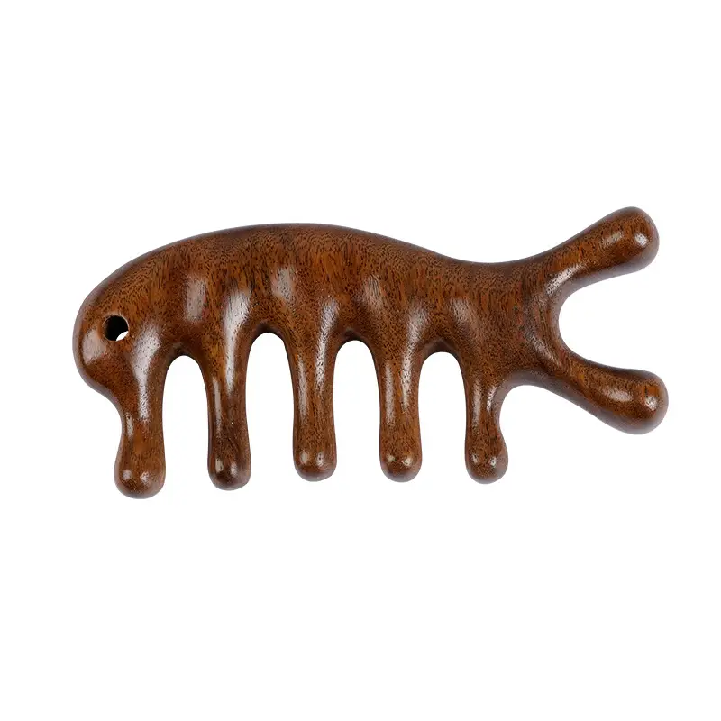 Golden Wooden Dolphin Massage Combs for Hair Care