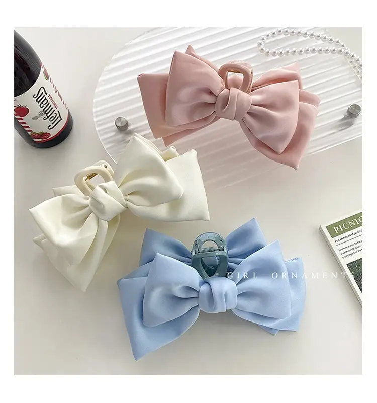 Double-Sided Bow Clip for Girls Pink White Blue — feature 11