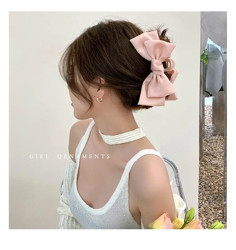 Double-Sided Bow Clip for Girls Pink White Blue — feature 7