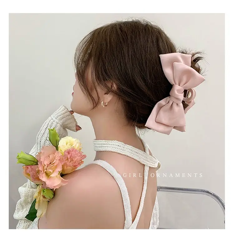 Double-Sided Bow Clip for Girls Pink White Blue — feature 8