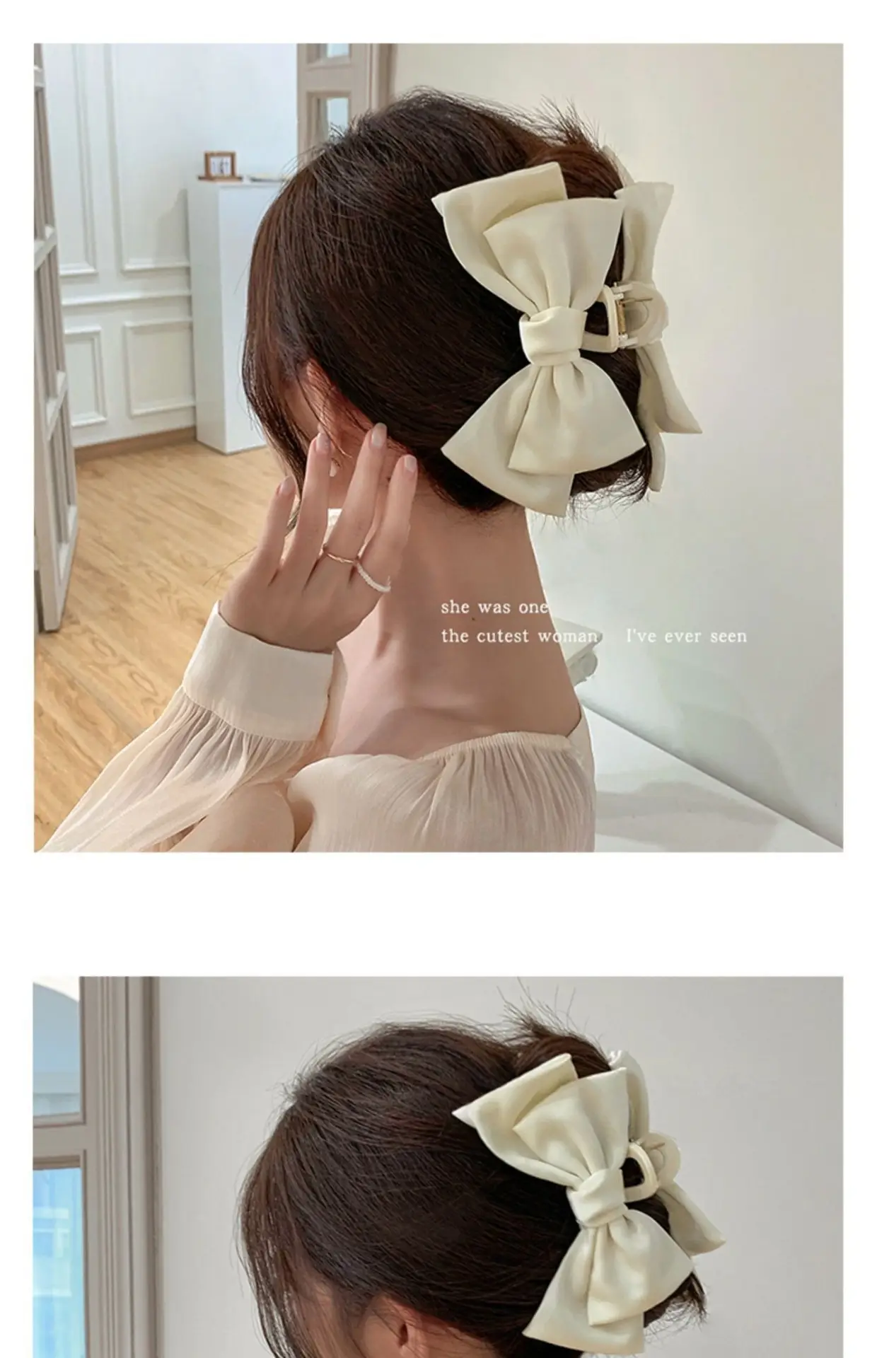 Double-Sided Bow Clip for Girls Pink White Blue — feature 9