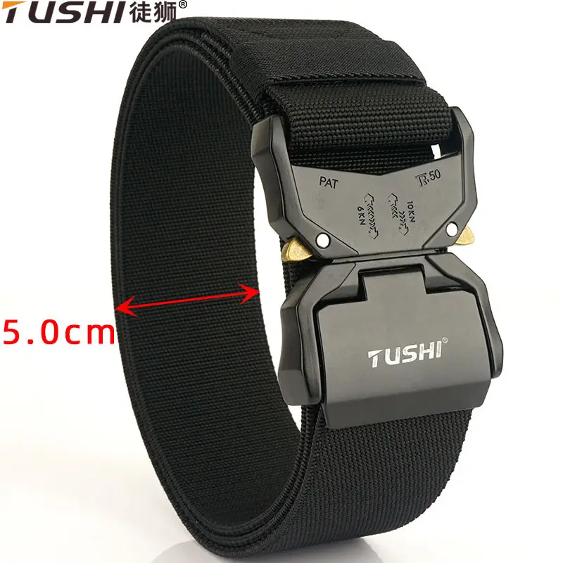 TUSHI 5.0cm Aluminum Tactical Belt for Men
