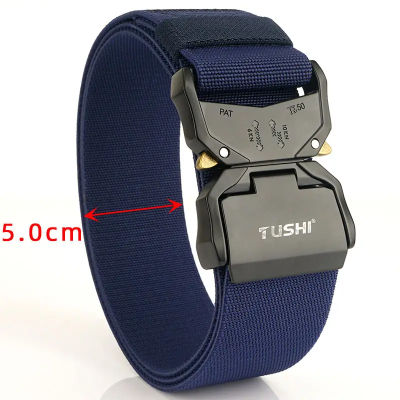 TUSHI 5.0cm Aluminum Tactical Belt for Men