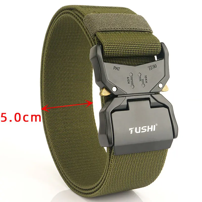 TUSHI 5.0cm Aluminum Tactical Belt for Men