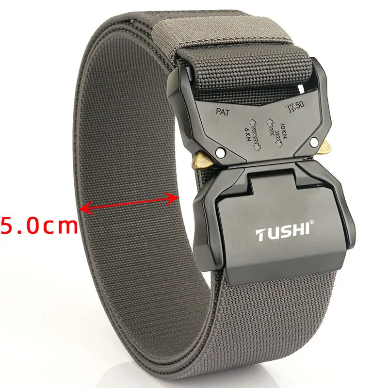 TUSHI 5.0cm Aluminum Tactical Belt for Men
