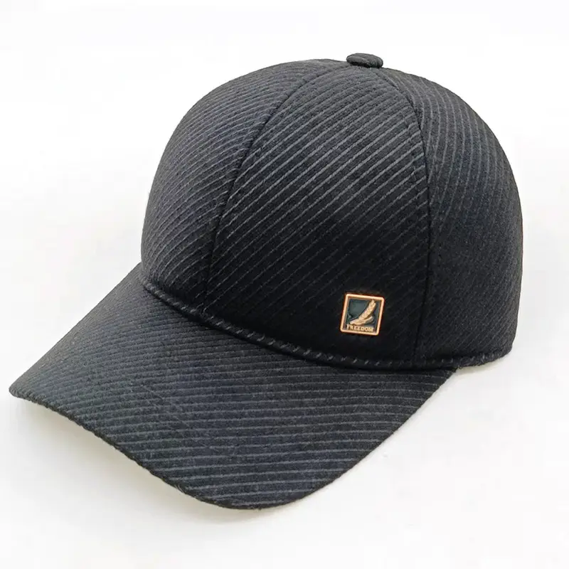 Men's Fleece Lined Black Baseball Cap Winter Warm — feature 10