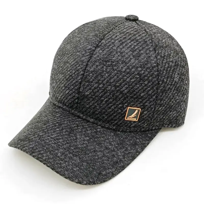 Men's Fleece Lined Black Baseball Cap Winter Warm — feature 11