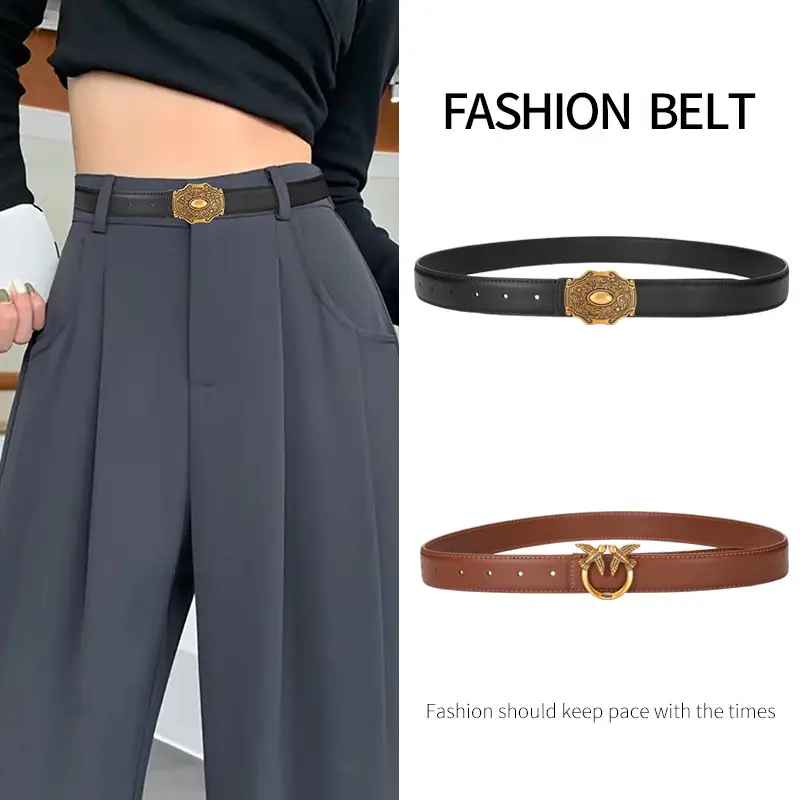 Gold Wing Belt for Women 100cm Genuine Cowhide - Image 12