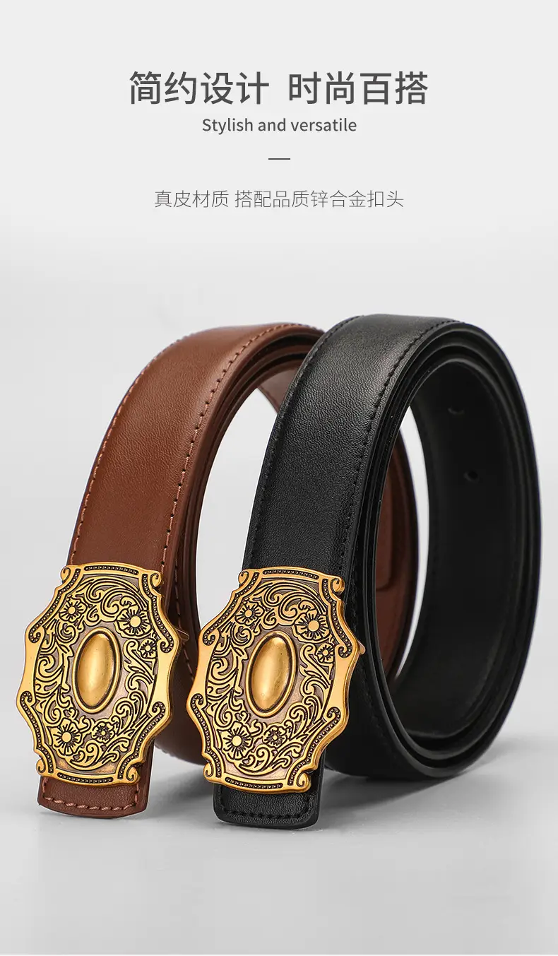 Gold Wing Belt for Women 100cm Genuine Cowhide — feature 4