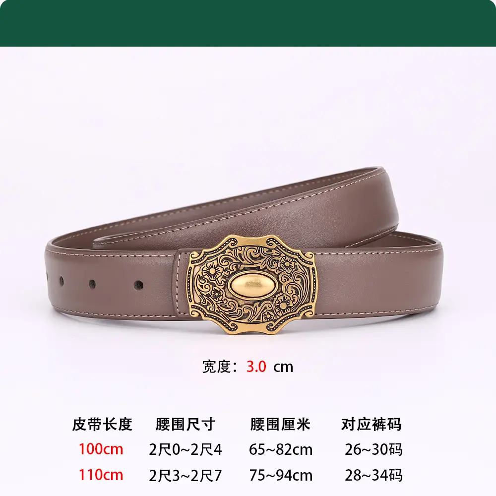 Gold Wing Belt for Women 100cm Genuine Cowhide - Image 3