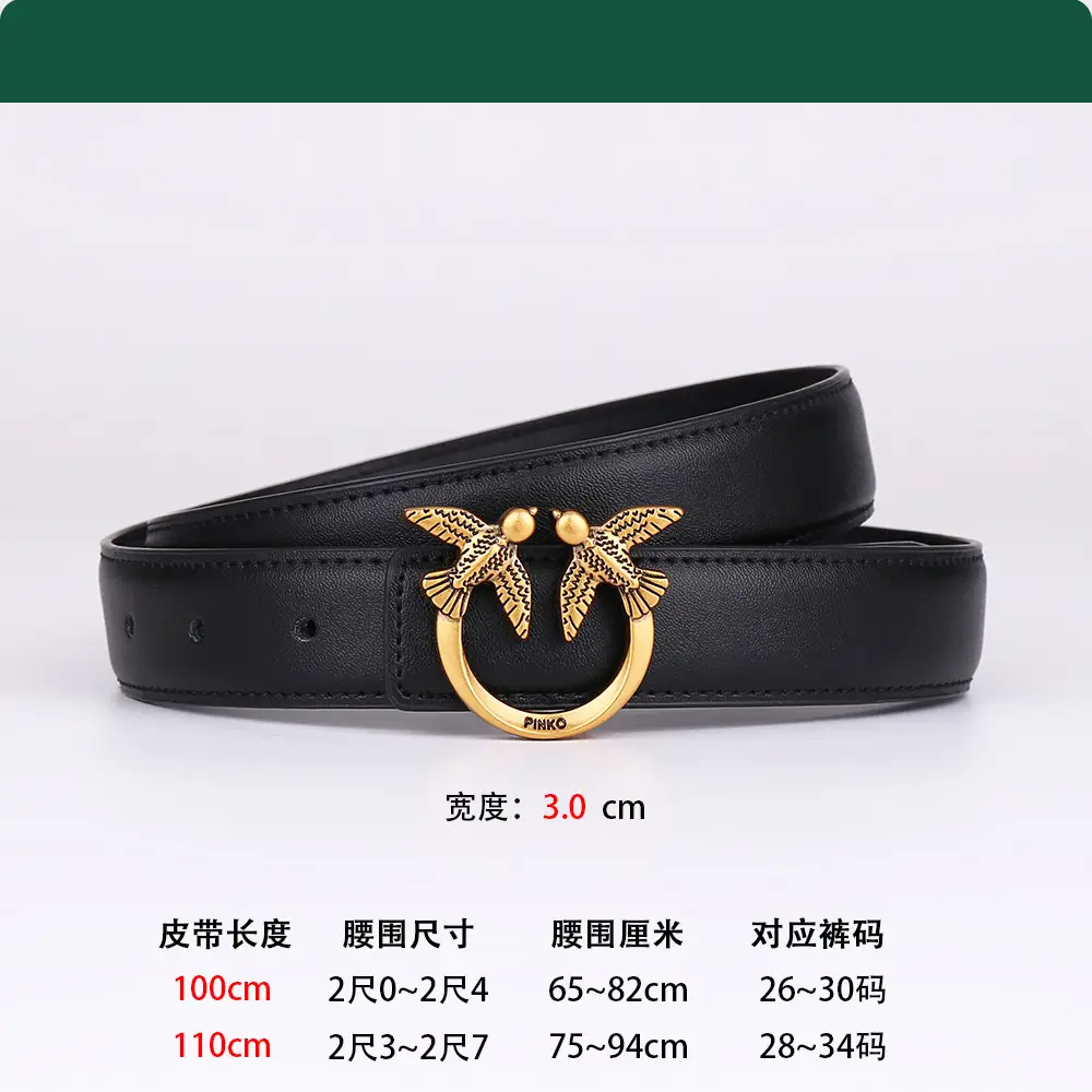 Gold Wing Belt for Women 100cm Genuine Cowhide - Image 6