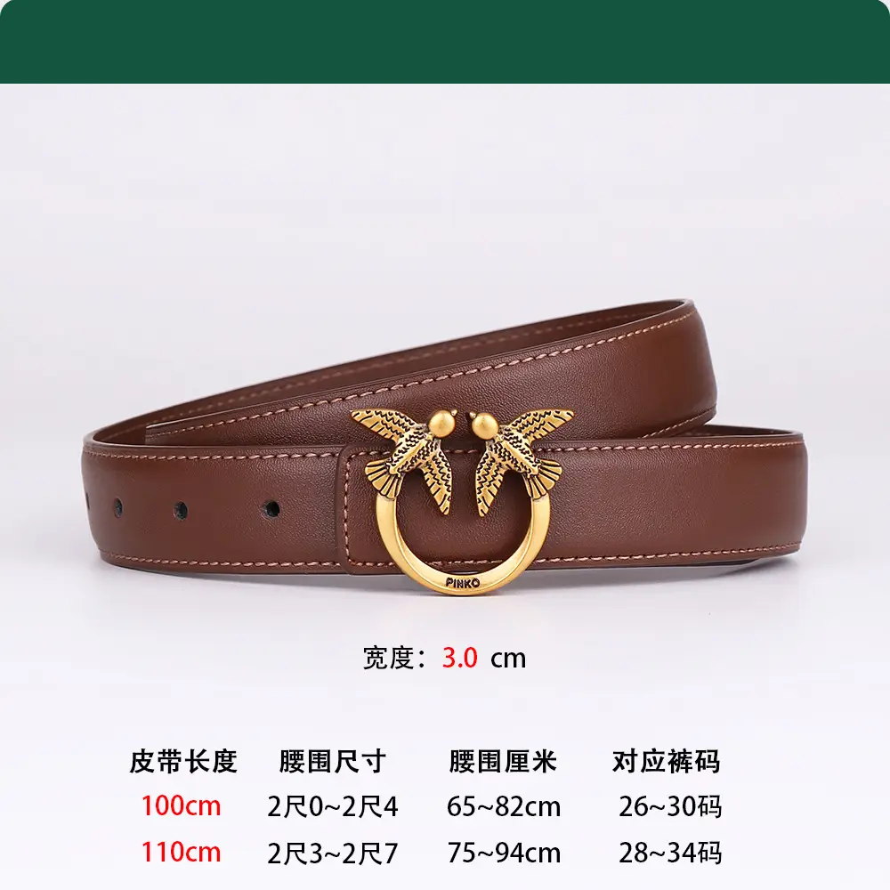 Gold Wing Belt for Women 100cm Genuine Cowhide - Image 7