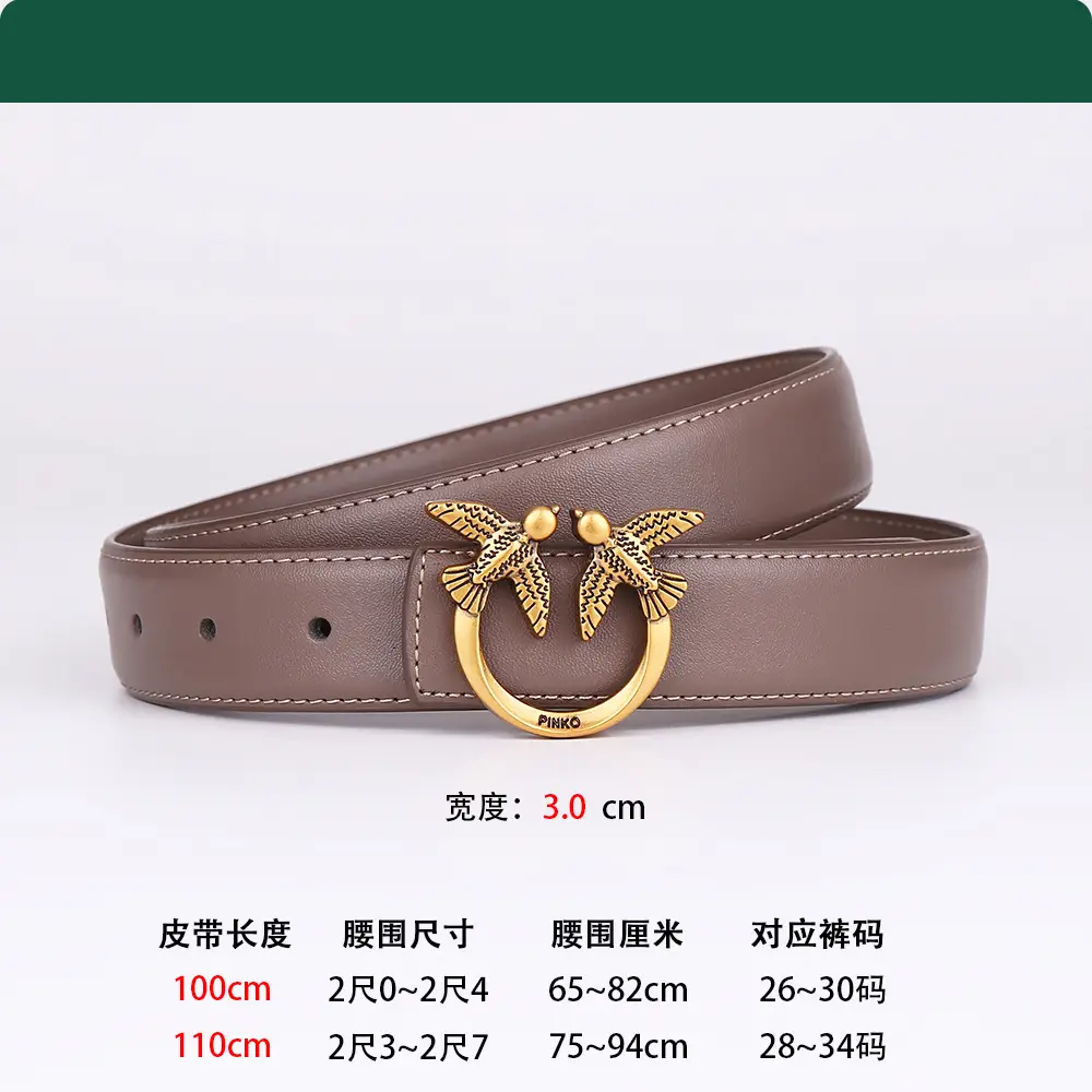Gold Wing Belt for Women 100cm Genuine Cowhide - Image 8