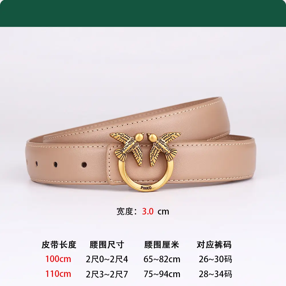 Gold Wing Belt for Women 100cm Genuine Cowhide - Image 9